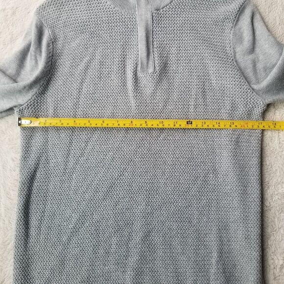 Perry Ellis Sweater Men's S Quartet Zip  Fisherman Woven Neutral Minimalist - Picture 6 of 8